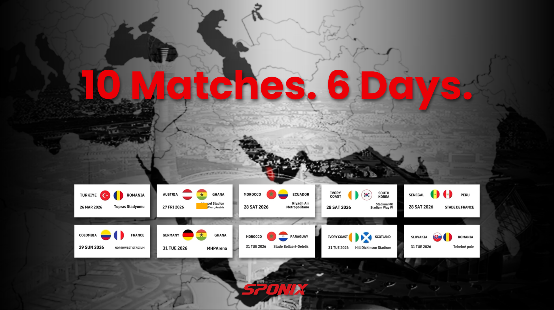 Sponix Virtual Advertisement on 6 international matches